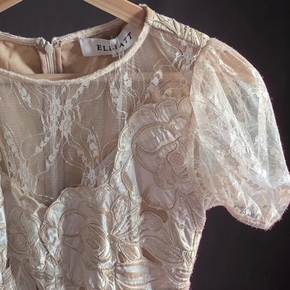 Elliatt Ambient Lace Dress In Champagne Size Small NWT - Picture 6 of 15